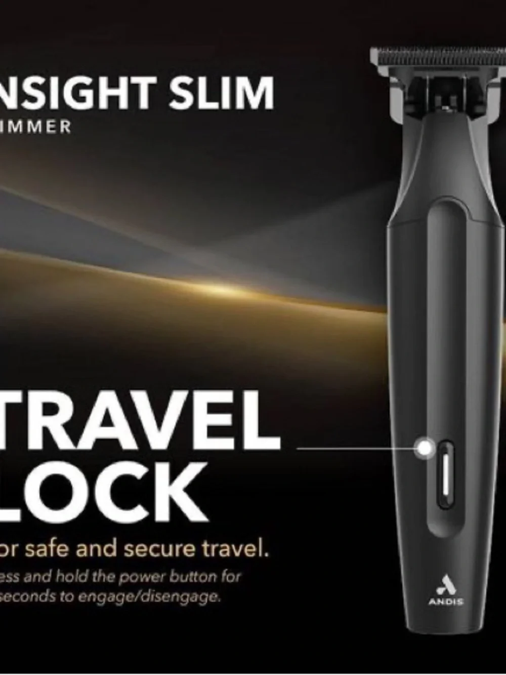 Andis Slim Cordless T-Blade Trimmer Kit - Black